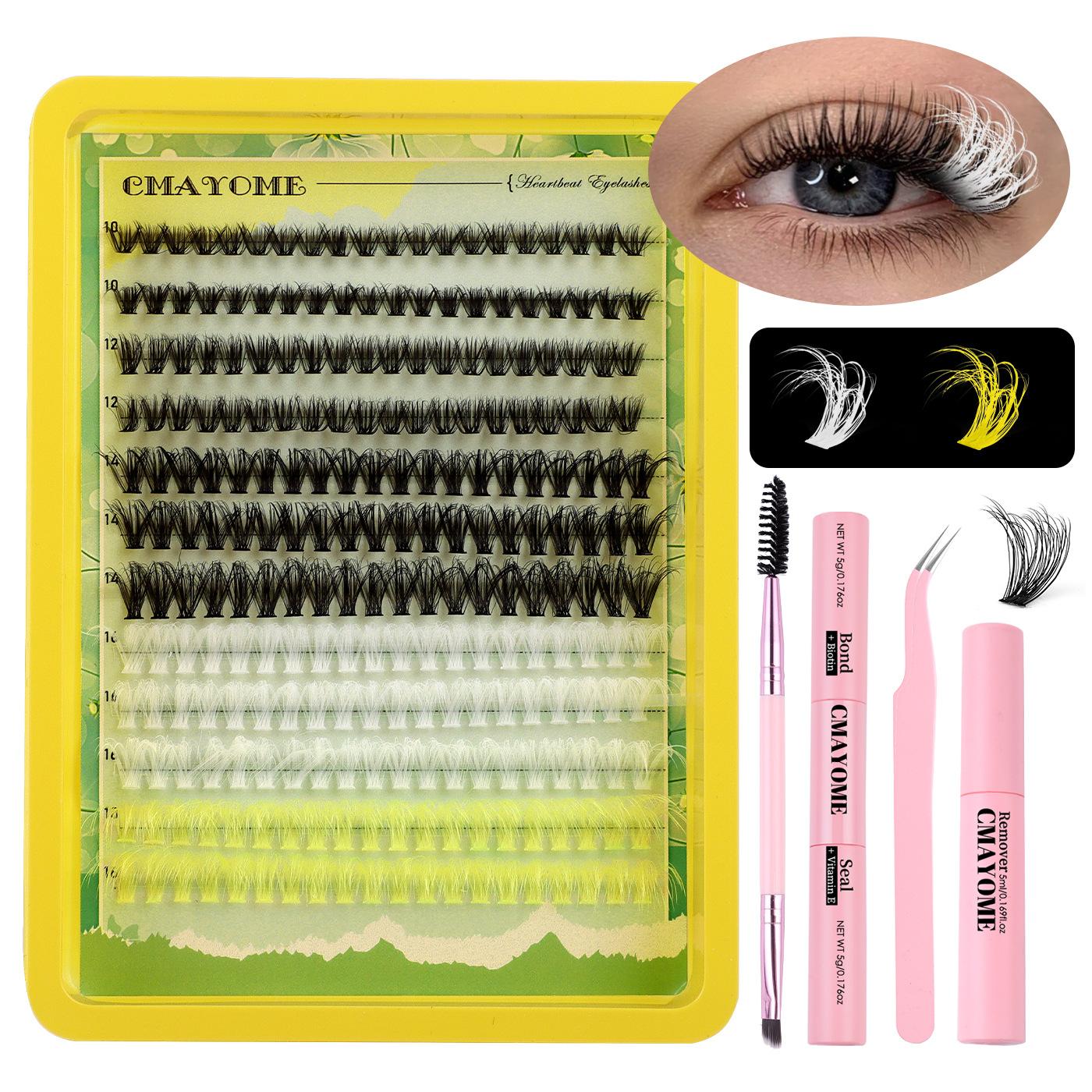 

DIY Сегментированные Одиночные Пучки Цветных Накладных Ресниц 10-18 мм Ресницы Плотный Завиток