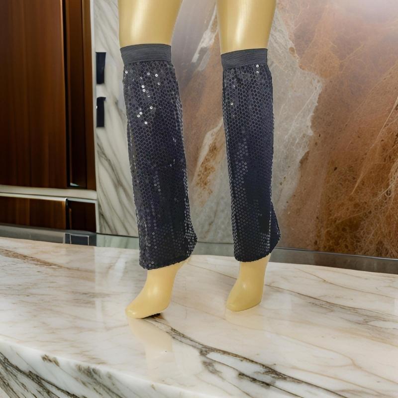 Women Sparkling Sequins Elastic Cuffs Leg Warmer Harajuku 80s Dance Parties Disco Outfit Socks Leg Sleeve Boot Covers