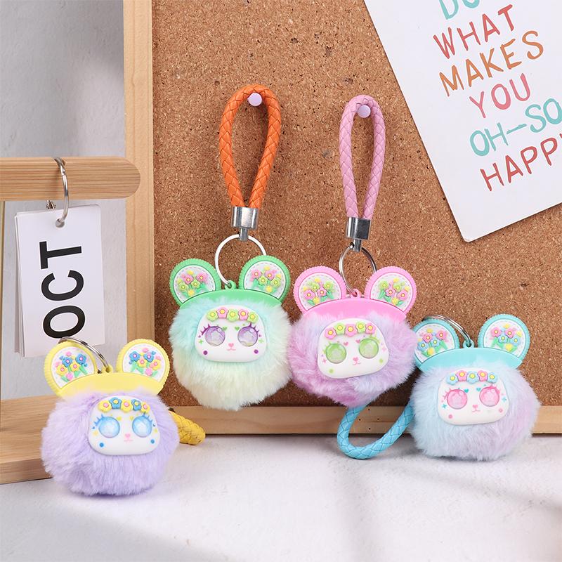 Cute Plush Doll Toy Pendant Cartoon Bear Keychain Kawaii Trendy Women Girls Bag Ornament Gifts Accessories