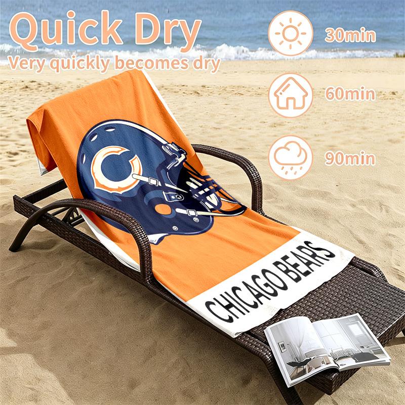 Chicago Bears Beach towels also serve as bath towels summer essential a musthave for the outdoors the beach and the pool