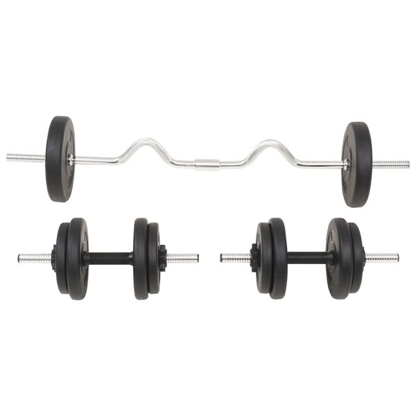 vidaXL Dumbbell and Barbell Set 30 Kg