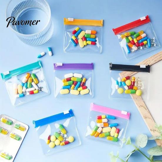 Lightweight Pill Container Slide Lock Medicine Bags, Reusable EVA Pouch, Waterproof Portable Travel Bag Pills Small Items Storage Bag, for And