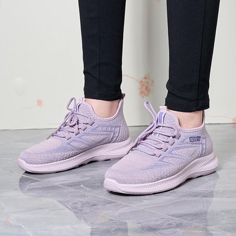 Special Spring And Summer Women'S Shoes Fashion Sports Light And Comfortable Soft Sole Elastic Fly-Woven Breathable Mesh Running Shoes
