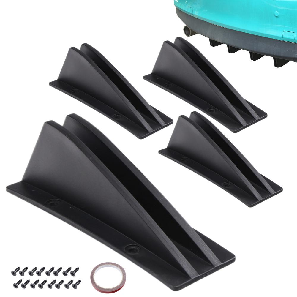 

Задний спойлер бампера Диффузор Акулий плавник Комплект Треугольный спойлер задней губы Сплиттер Защита заднего бампера Для большинства автомобилей Седанов