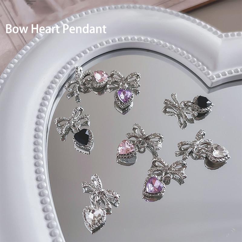 1Pcs Luxury Kawaii Bow Nail Art Charms 3D Japanese Alloy Bow Tie Jewelry Nail Decoration Diy Love Pendant Accessories