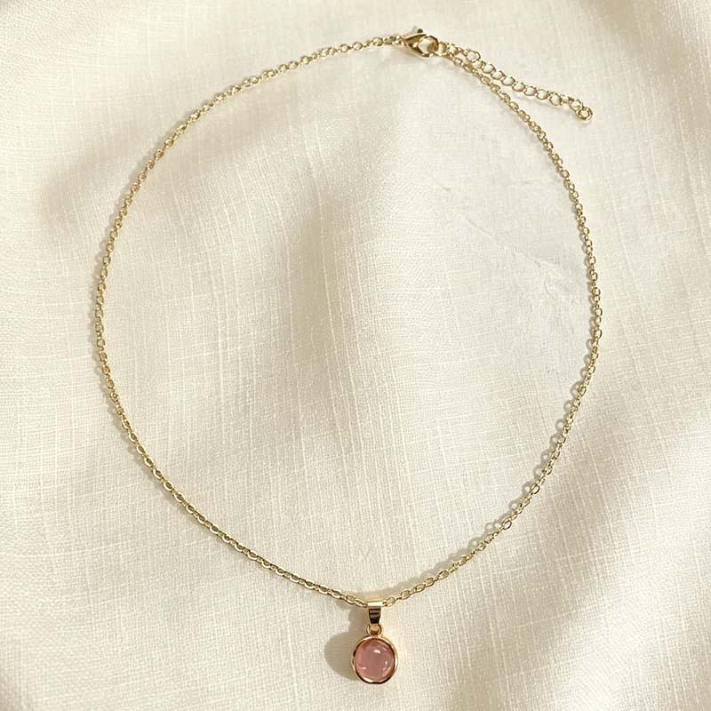 2025 White Chalcedony Round Pendant Necklace: Versatile Summer Fashion Clavicle Chain for a Chic and Stylish Look
