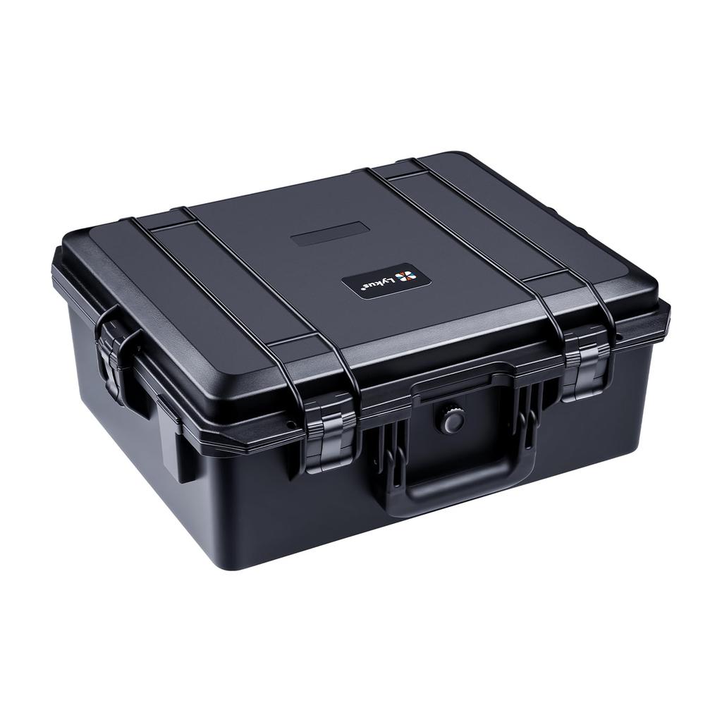 Custodia rigida impermeabile Lykus con griglia in spugna tagliata interna 50x40x21cm, adatta per fotocamere da incasso HC-5020, proiettori, droni, laptop, ecc.