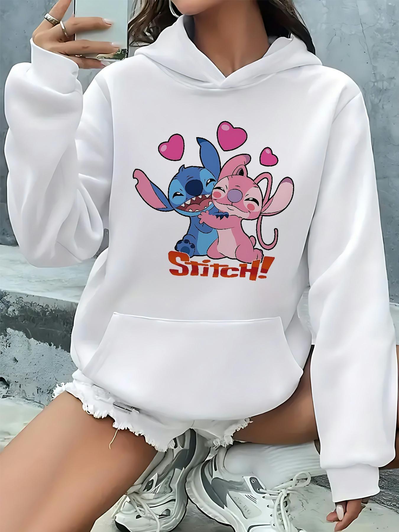 

New 2025 Disney Stitch Pattern Women Hoodie Autumn Winter Casual Unisex Pullover Sweatshirt Clothing Hoody Streetwear Oversized S