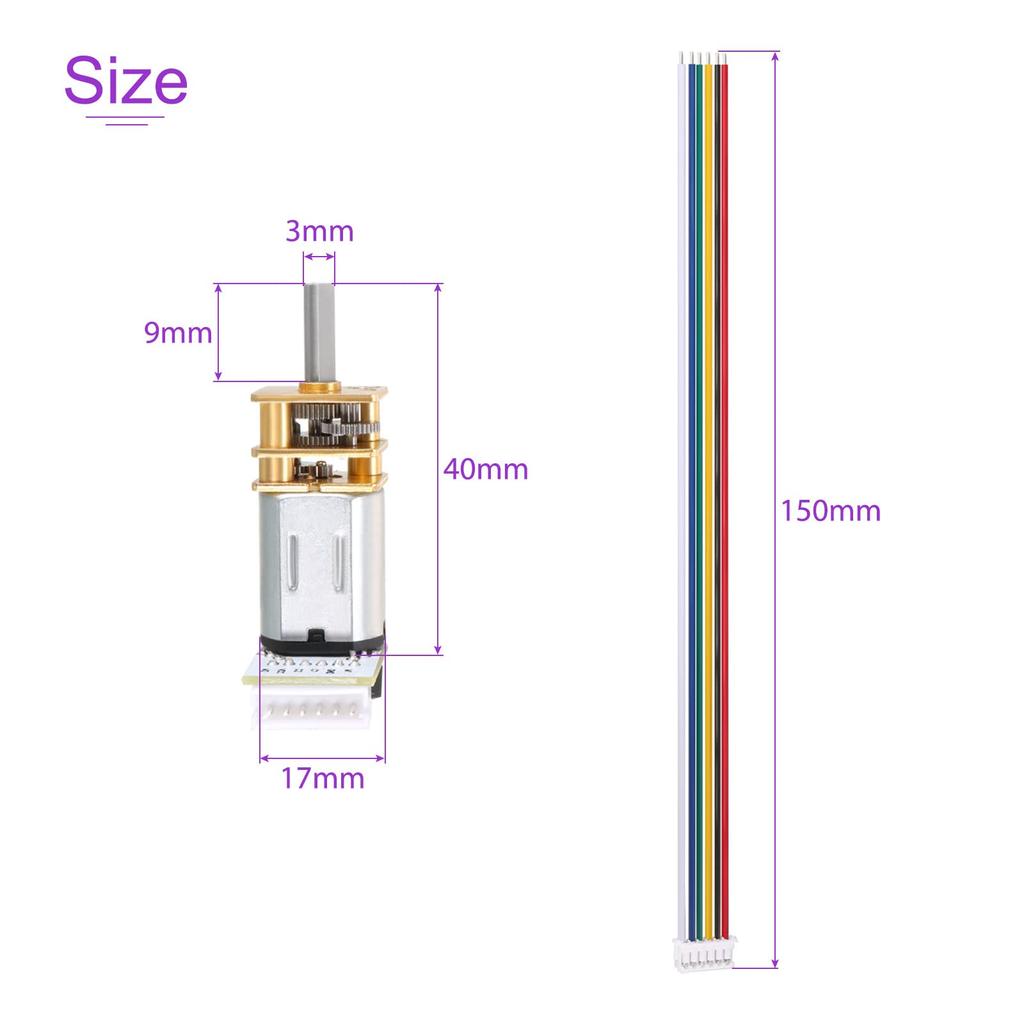 DMiotech GA12-N 20V DC 12V 100RPM Geared Motor with Encoder for RC Cars, Robot Models, and DIY Engines