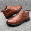 Winter leather cowhide men's cotton shoes wool velvet warm men's shoes men's boots treatment