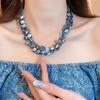 Irregular Double Shell Beaded Necklace Fashion Temperament High Sense Collarbone Chain Simple Versatile Item Decoration