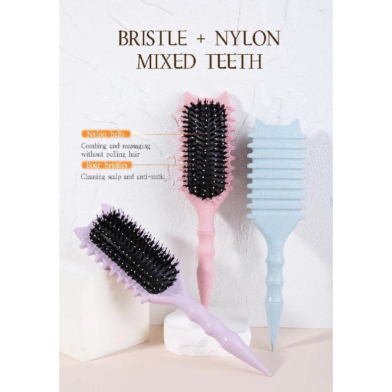 WANMEI Salon Styling Curly Hair Styling Brush Curl Hair Brush for Combing and Shaping  Curls Reduce Pulling Tools