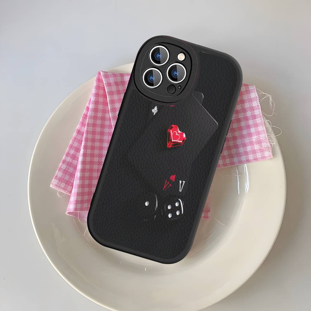 Poker Pattern Game For IPhone 16 15 14 16E 13 12 11 Pro Max Plus Phone Leather Case iphone 11 pro