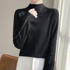Semi-Turtleneck Bottoming Shirt, Spring New Slim-Fitting And Thin Knitted Sweater, Diamond-Encrusted Wool Inner With Long-Sleeved Top
