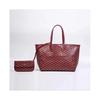 (L, Wine Red) Women's Classic Checkerboard Printed Tote Bag Large Medium Small Capacity Shoulder Bag for Daily Use Travel