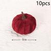 10Pcs Velvet Artificial Pumpkin Decor Desktop Pumpkin Ornament Autumn Fall Thanksgiving Harvest Festival Halloween Decoration