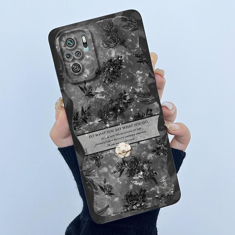 For Xiaomi Poco M5s Phone Case PocoM5s Cover Fashion Simplicity Butterfly Floral Soft Liquid Silicone Shell For Poco M 5s Fundas