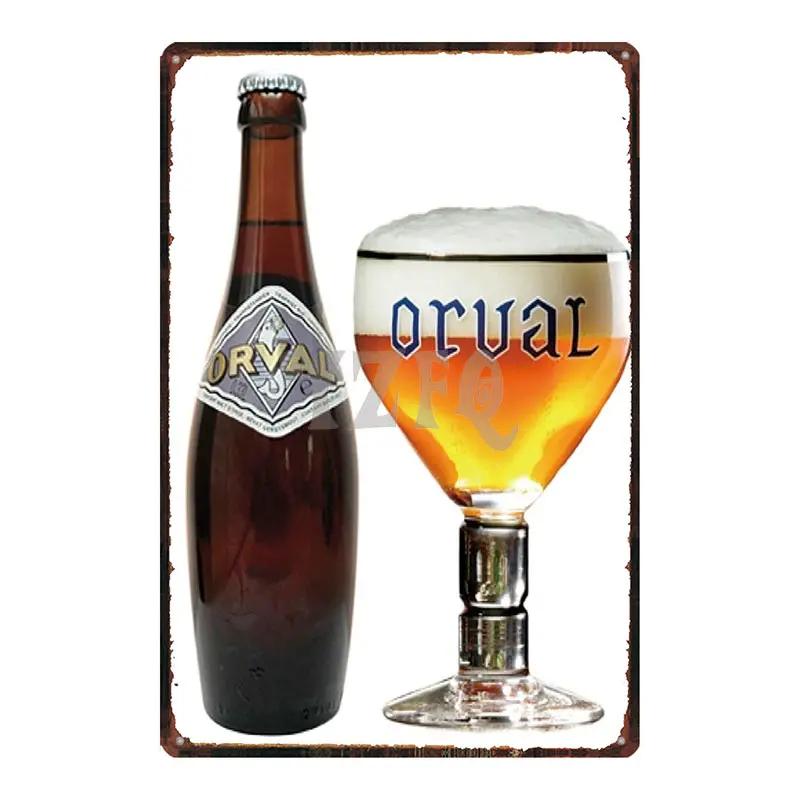 Orval Chimay Westmalle Chouffe Targa in Metallo Vintage per Bar Club Muro Pub Ristorante Decorazione Casa Poster in Ferro DU-3599A