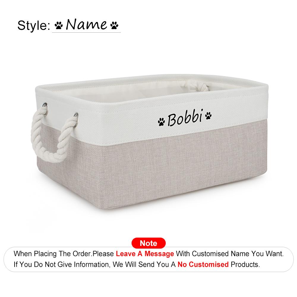 

DIY Personalized Cat Dog Clothes Container Pet Toy Basket Foldable Box Bin Print Storage For Custom Name S 31X21X12cm