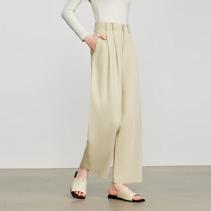 JOY SPEAKER 2025 Spring Women's High-Waist Straight Wide-Leg Casual Suit Pants