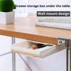 2pc White SelfAdhesive Storage Drawer Box Makeup Pencil Tray Desk Hidden Under Desk Stand Self-adhesive Under-drawer Storage Box