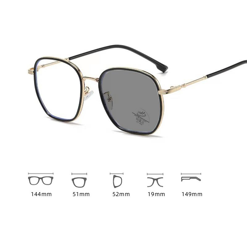 Trendy Outdoor Near Sight Pochromic Glasses for Women Men Retro Square Myopia Eyeglasses Unisex Anti-UV Sunglasses 0-1.0-4.0