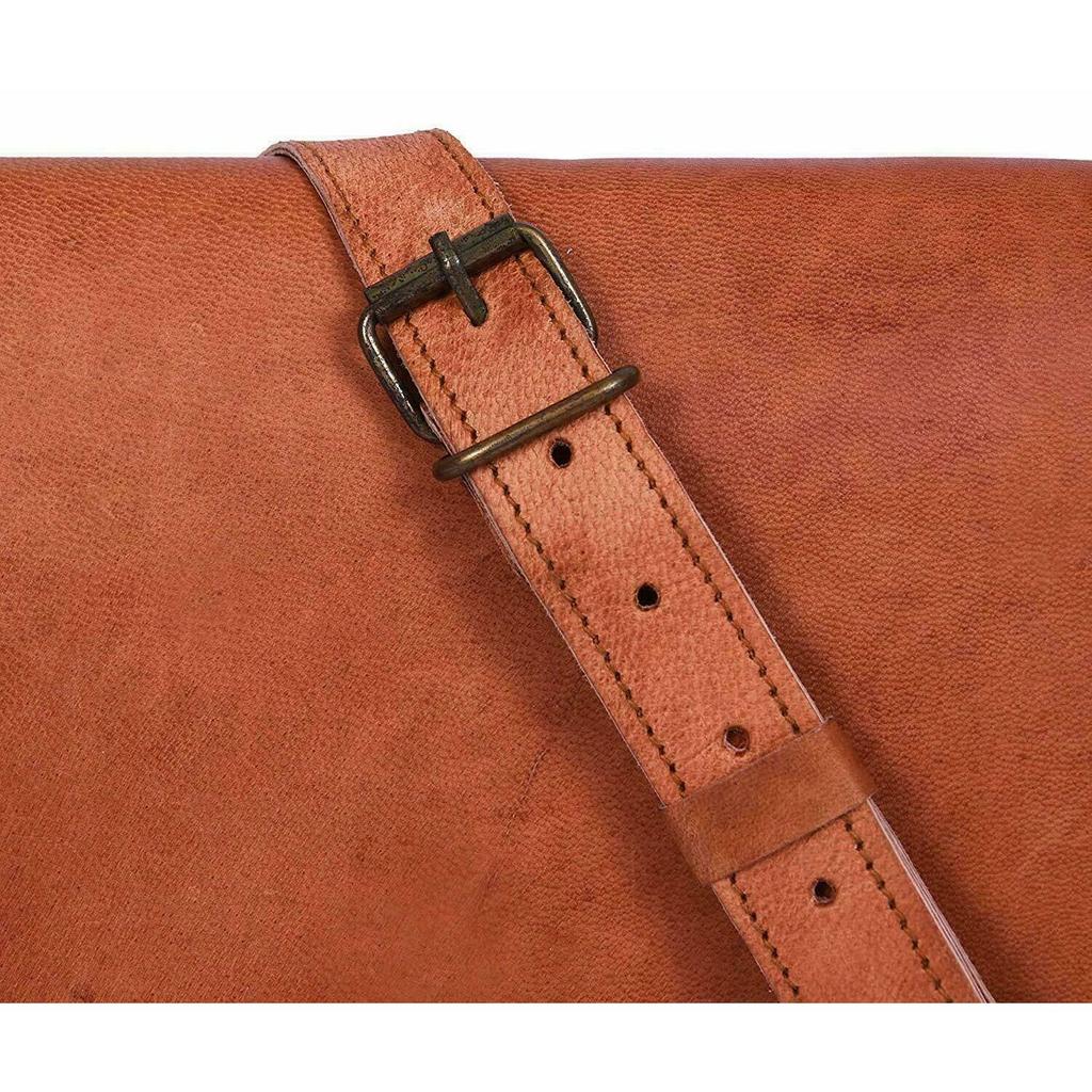 New Women Leather Distressed Vintage Messenger Laptop Computer Shoulder Bag