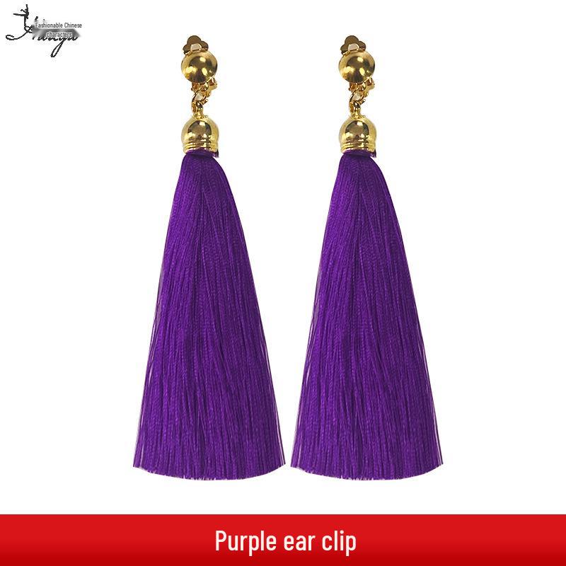 Huayu Dance Earrings: Square, Latin, Belly & Indian Dance Tassel Performance Jewelry