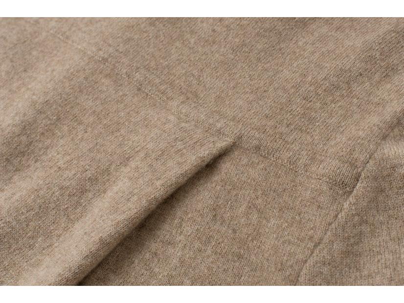 Uvolněný polokošilový límec 100% čistý kašmírový kardigan - Svetr střední délky