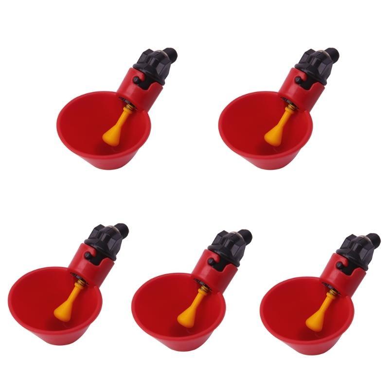 Chicken Bird Waterer Cup Poultry Drinking Bowl Automatic Filling 3 Inch Thread for Birds Ducks Rabbits Chicken