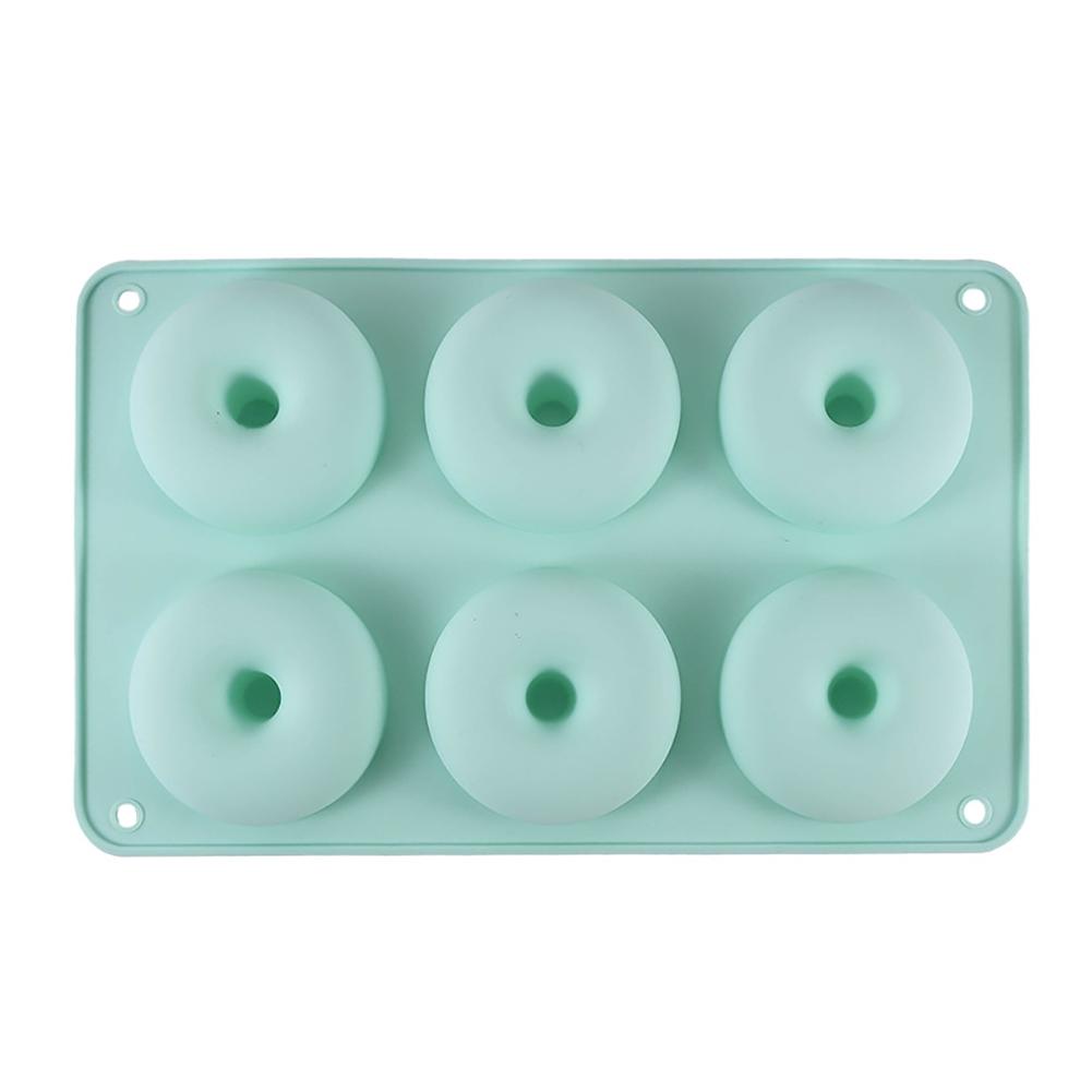 

Food-Grade Thick Silicone Donut Mold Heat-Resistant Mochi Donuts Non-Stick Surface For Cake Chocolate & Ice Cubes Baking and Crafts Tool зелений