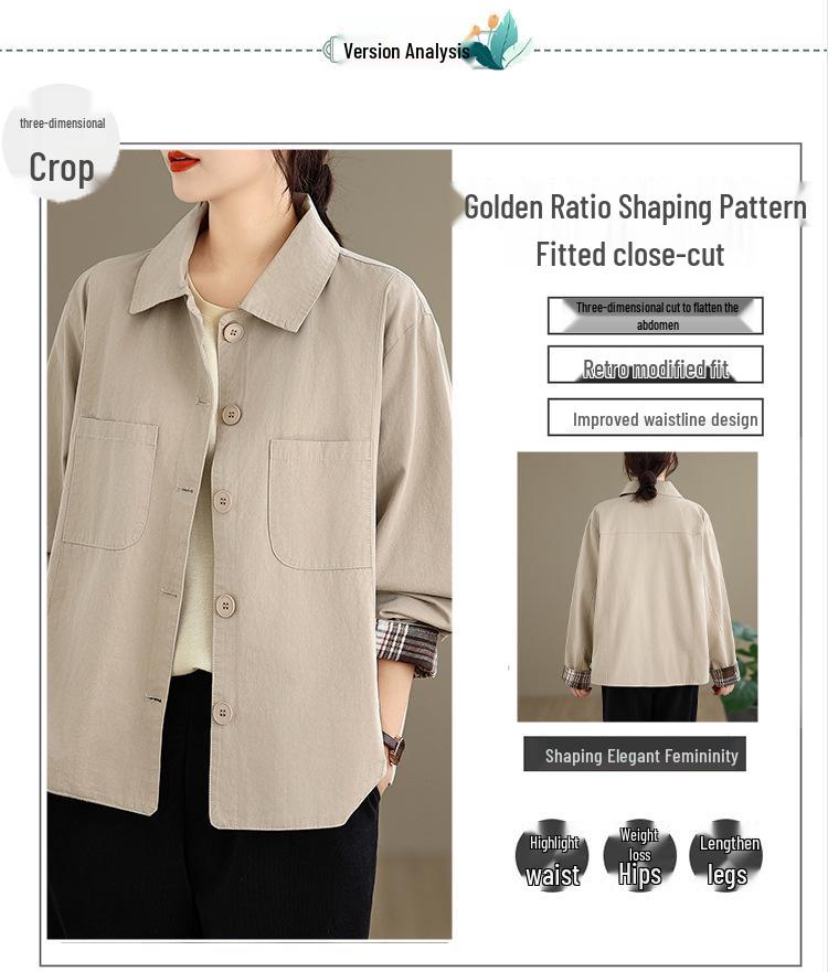 2026 Spring/Autumn Korean-Style Plus Size Flattering Women's Casual Windbreaker Jacket
