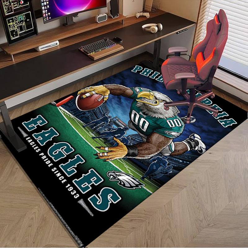 Philadelphia Eagles Teppich für Büro, Stuhlunterlage, Dekorativer Teppich Wohnzimmer Matte, Große Größe Fan Geschenke Weihnachtsgeschenke
