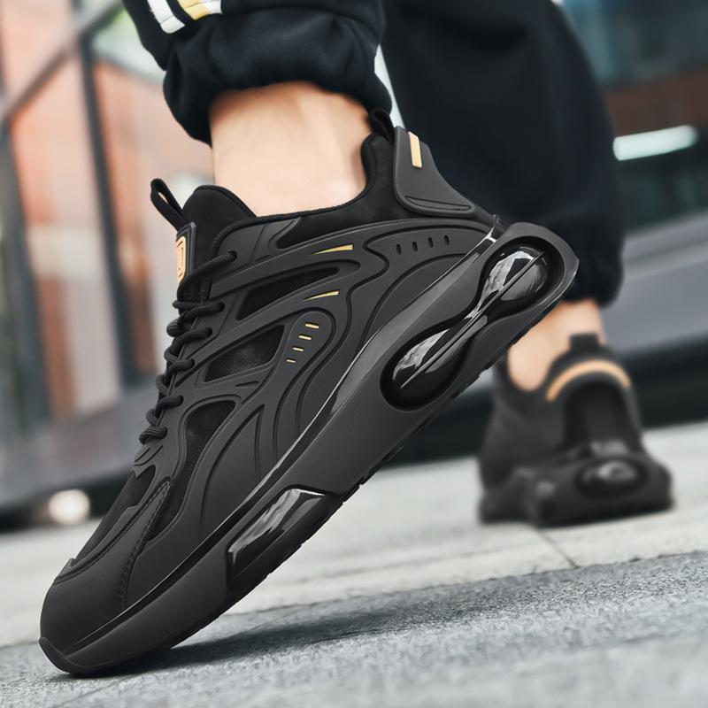 Black air cushion sneakers men's 2025 new student sports dad shoes Putian basketball men's winter running shoes