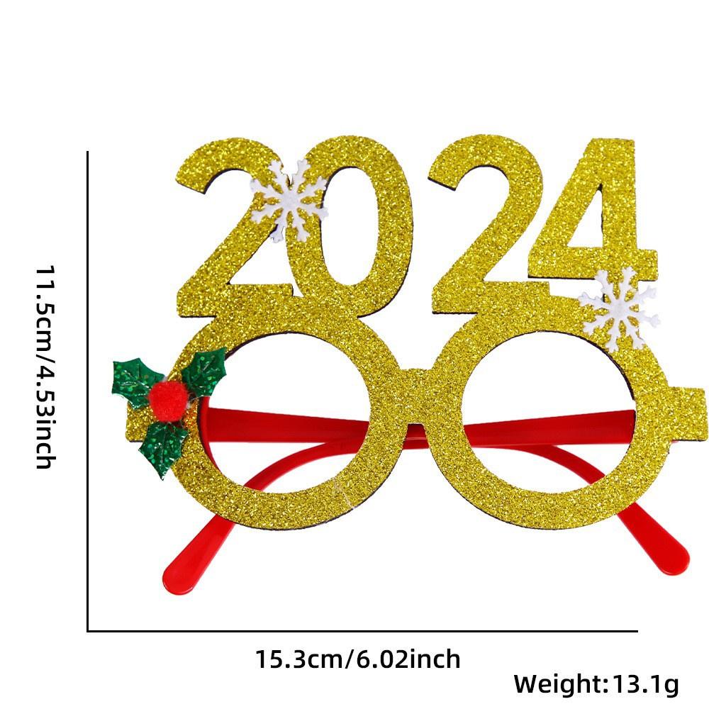 2023 Cross-border Christmas Decorative Glasses Adult And Children's Props Snowman And Butterfly Bow Glasses Frame Cartoon Style Characters)