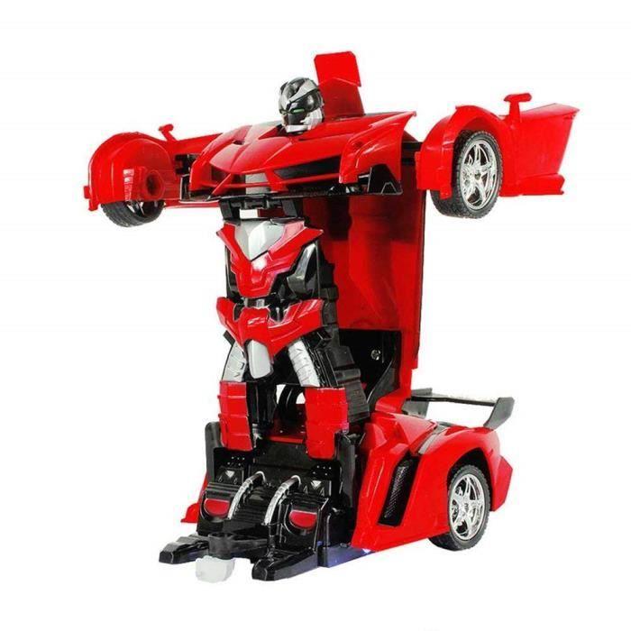 2 in 1 Auto Sportiva RC Auto Trasformazione Robot Modelli Telecomando Deformazione Auto RC Combattimento Giocattoli ( rossetto )