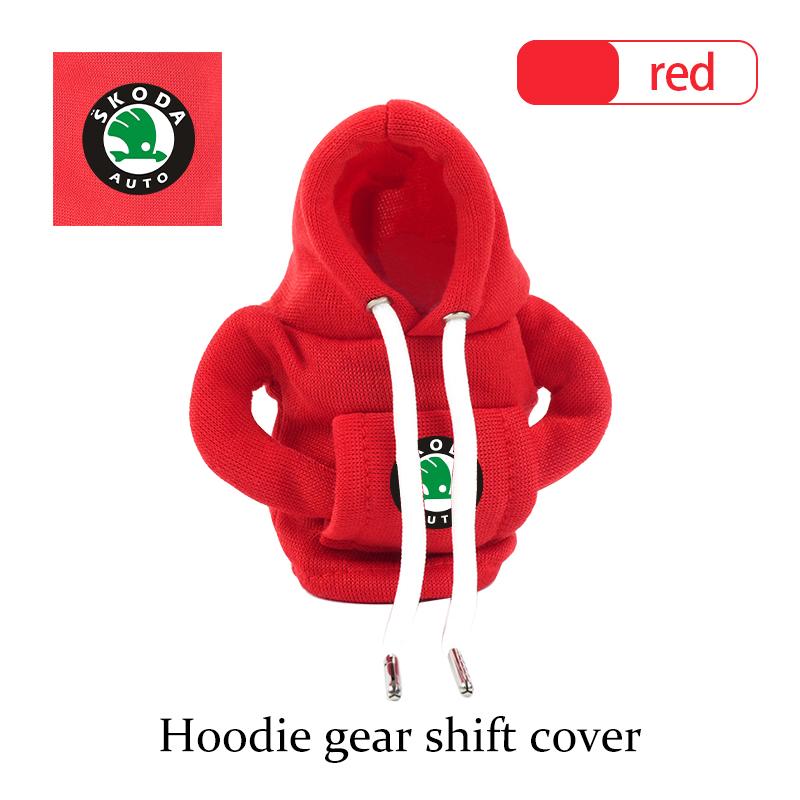 AAFO1 For Skoda Car Logo Gear Shift Knob Cover Hoodie Manual Gear Sweatshirt Decoration Kamiq MK3 Roomster Rapid Kodiaq Karoq Fabia