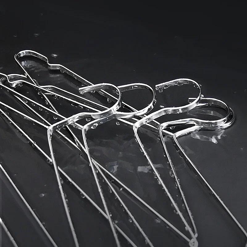 5/10pcs Stainless Steel Clothes Hanger 40/42/45/47cm Large Adult Hangers Household Dresses T-shirts Coat Sweater Drying Racks