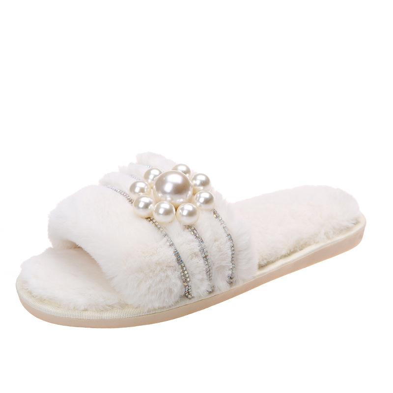 

Мода 2024 года, роскошные брендовые тапочки с жемчугом, сандалии, плоские сандалии, летние новые мюли, женские повседневные тапочки для отдыха на пляже 36 белый