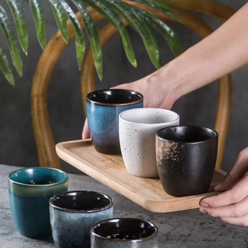Japanese Ceramic Teacup Stoneware Mug Soup Cup For Tea Ceremony Minimalist Style Hotel Home Decoration Heat-Resistant Thickened