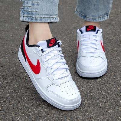 Nike Court Borough 2 Low White University Red GS BQ5448-110