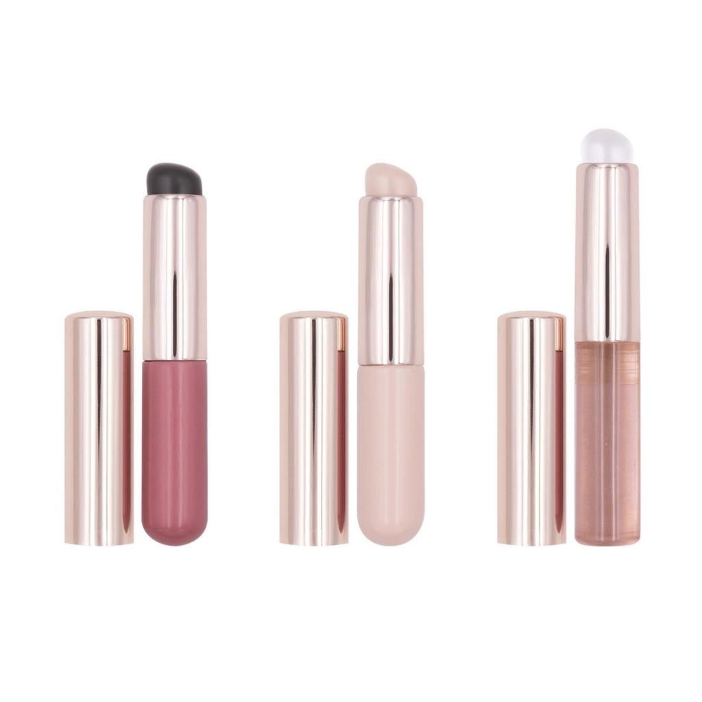 Q Soft Silicone Lip Brush: Portable Mini Round Head Lipstick & Concealer Applicator with Cover.
