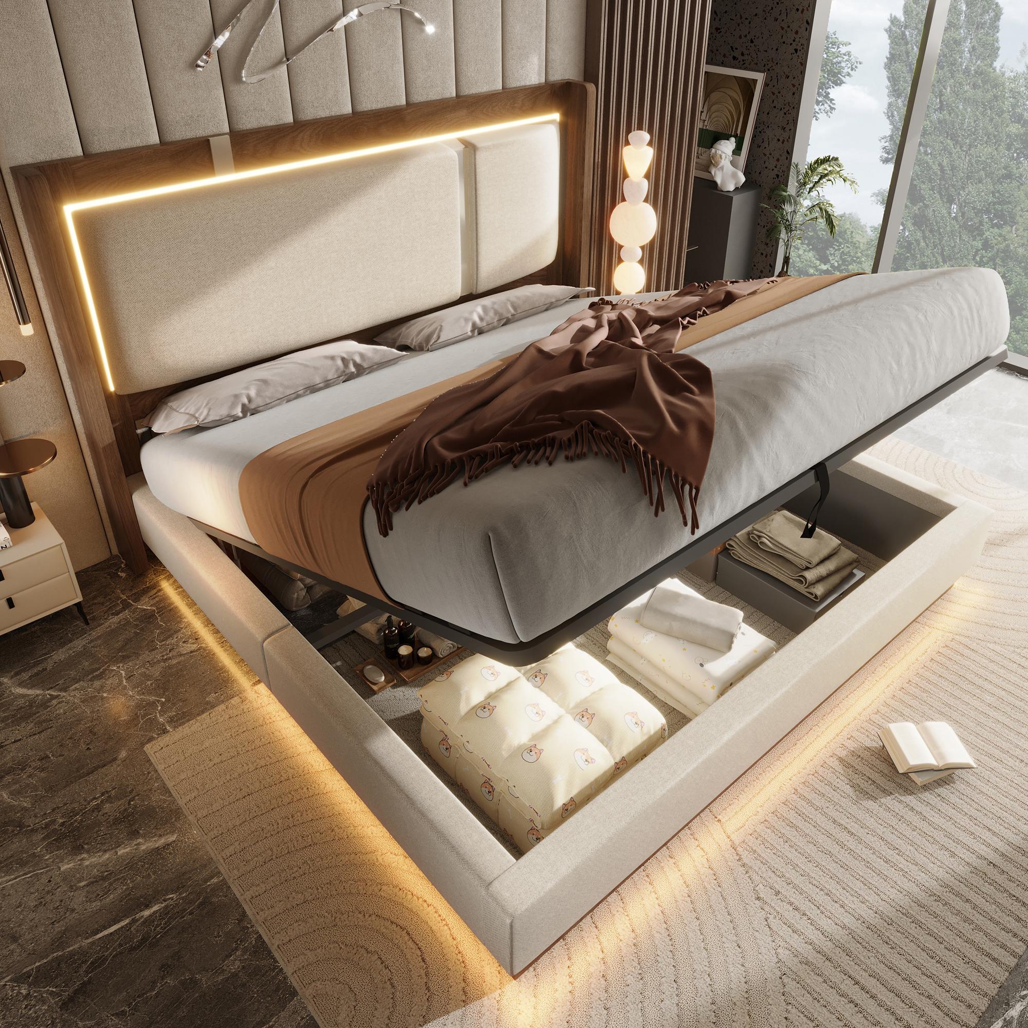 140x200 Double Bed Upholstered Bed with