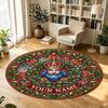 Christmas (81) Theme Circular Crystal Velvet Carpet Customized Name & Text Round Soft Floor Rug For Living Room Bedroom Decor