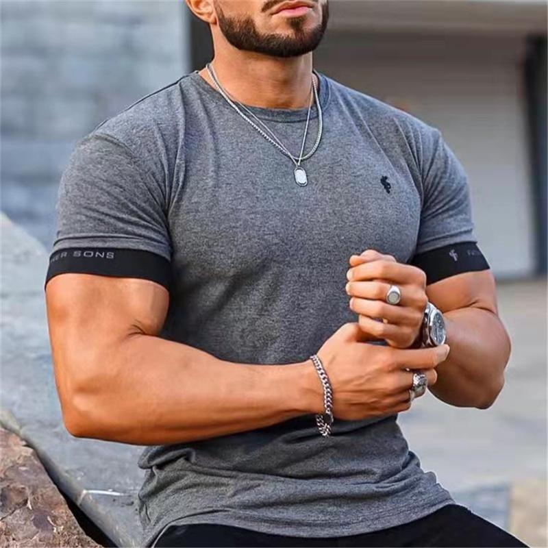 Maglietta Fitness Uomo Bodybuilding Maglietta Allenamento Top Abbigliamento Estivo Maglietta Palestra Uomo Maglietta Manica Corta Maglietta Casual Slim