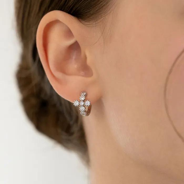 Antique Cross Cubic Hoop Earrings EC3333