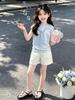2026 Korean Style Girls' Summer Casual Two-Piece Sleeveless Shorts Set