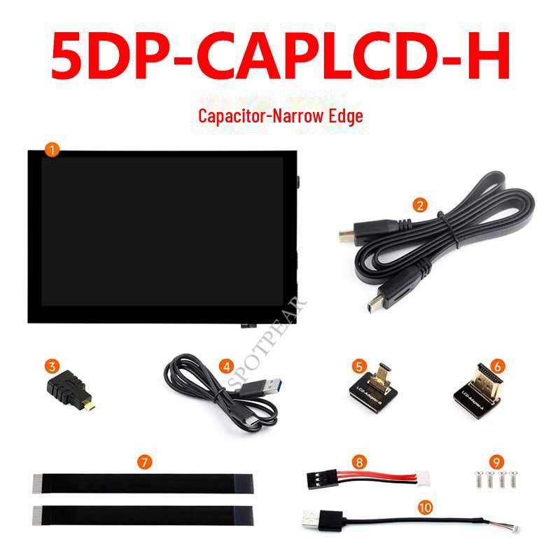 5-inch Raspberry Pi LCD, 1024x600, HDMI, Narrow Edge, Capacitive Touch Display.
