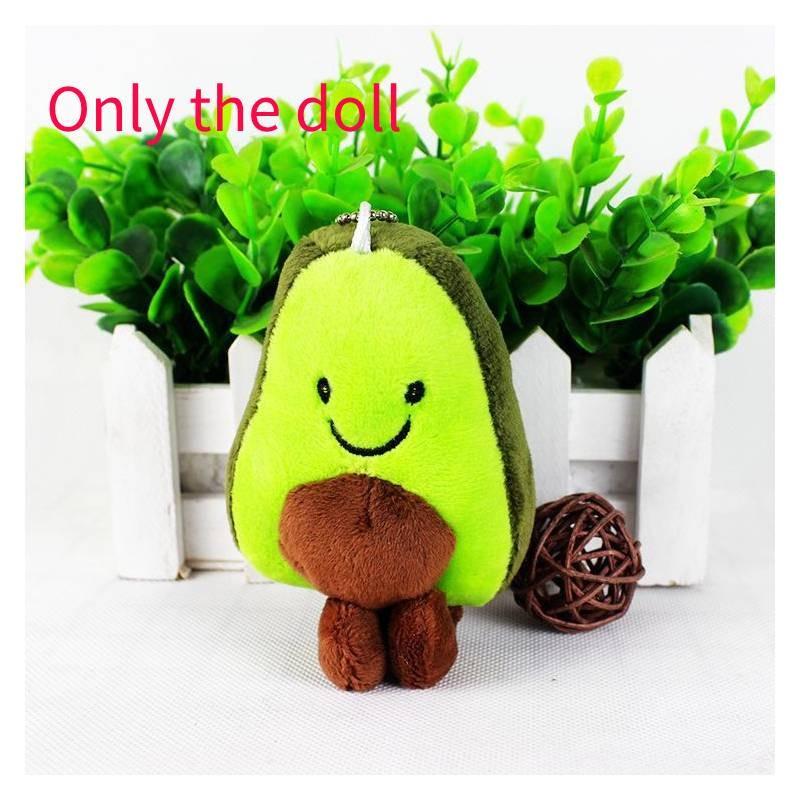 

Adorable Cartoon Avocado Plush Toy Keychain Soft Crystal Velvet Stuffed Doll A