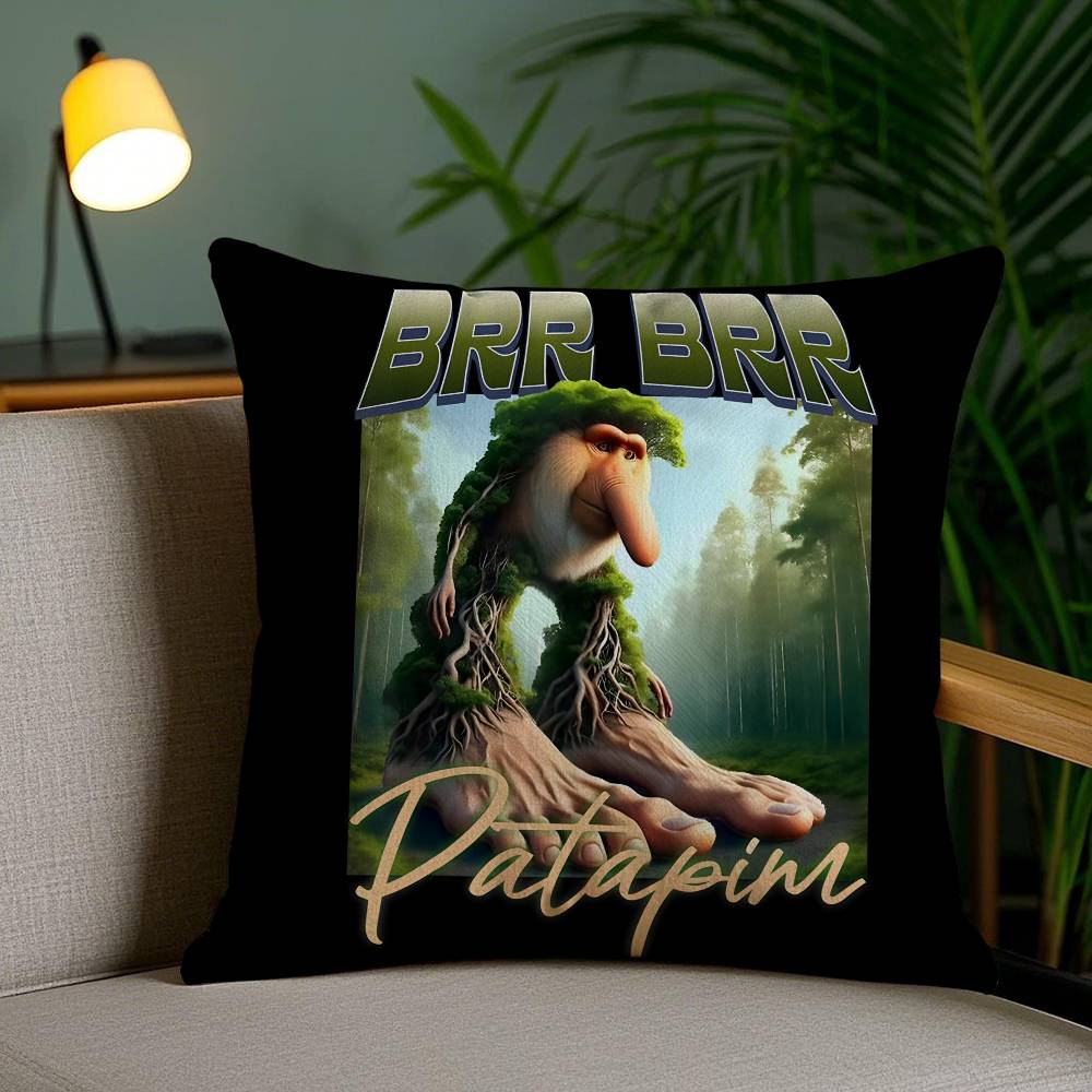 Italian Brain Rot Meme Tralalero Tralala Pillow Case Sofa Short Plush Double-sided HD Printing Room Home Office Cushion Cover
